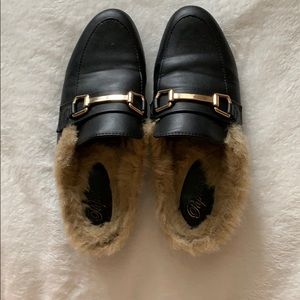 Fur loafers